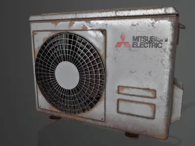 Rusty Aircon Unit Low-poly 3D model