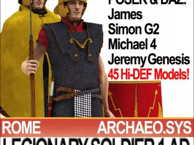 Ancient Rome Legionary Soldier Props Set 3D model