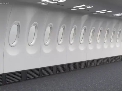 Passenger Aircraft Wall Section Module 3D model