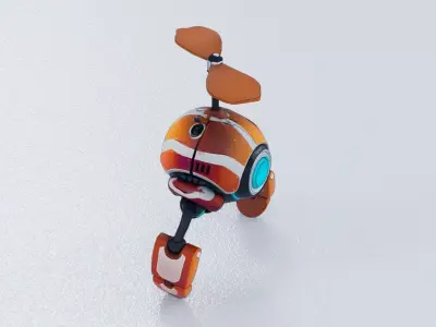 Flying Robot Low-poly 3D model buy