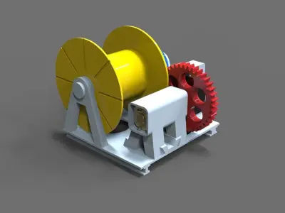Anchor winch with free fall function Typ B 3D print model