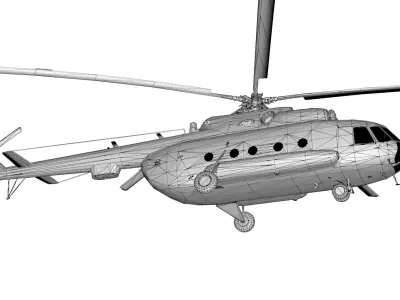 Lowpoly Mil Mi-8 Aircraft Model Low-poly 3D model