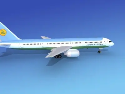 Boeing 757-200 Uzbekistan 3D model