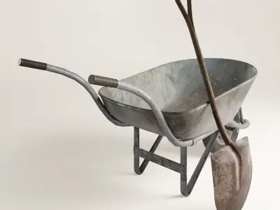 Wheelbarrow  Free low-poly 3D model