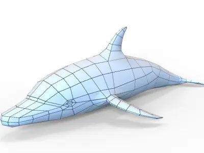 Dolphin game ready Low-poly 3D model