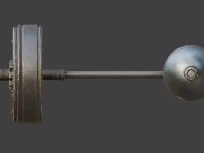 Vintage Circus Strongman Heavy Barbell 3D Model Free low-poly 3D model