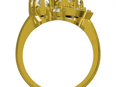 Antique Floral Design Art Deco Engagement Ring 3D print model purchase