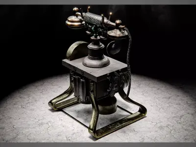 Ornate Vintage Telephone - Photoreal High Poly 3D Model 3D model