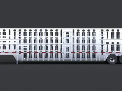 Livestock Semi Trailer  Low-poly 3D model