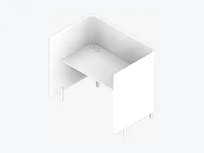 Furniture - Desk - Contemporary - Flame - Feet Low-poly 3D model