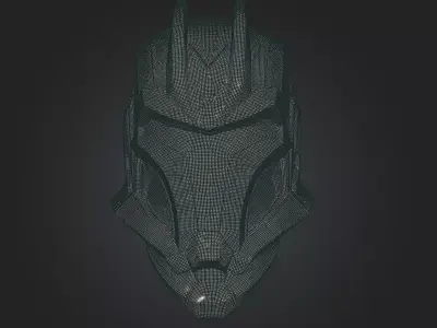 Void Sentinel Helmet Premium Futuristic Sci-Fi Warrior Printable Low-poly 3D model