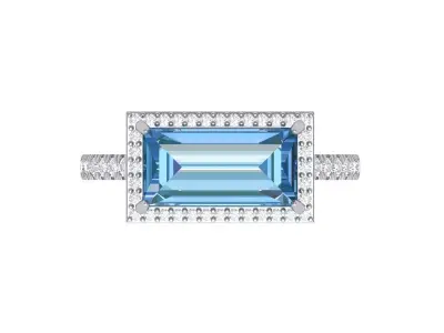 Baguette Solitaire Ring  3D print model
