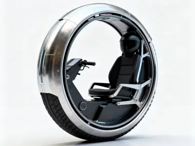 Realistic Mono-Wheel 3D Model Low-poly 3D model
