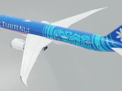 Air Tahiti Nui Boeing 787-9 dreamliner  Low-poly 3D model