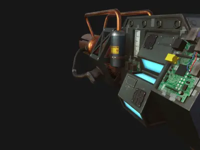 Tau Cannon from Half Life Low-poly 3D model