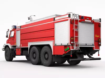Mercedes Zetros Fire Truck 3D model