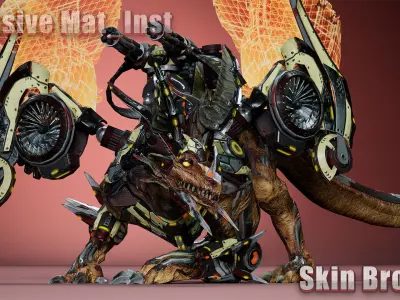 Cyborg Dragon Low-poly 3D model