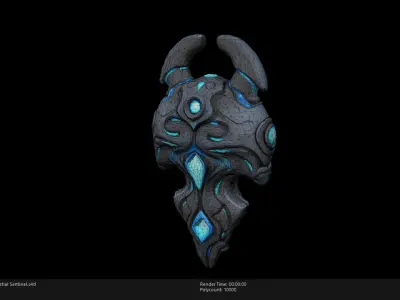 Low Poly Stylized Celestial Sentinel Low-poly 3D model