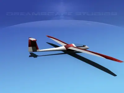 Venture Sailplane Low-poly 3D model 3