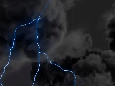 Atmospheric Lightning Flash Animated For Blender 3D model