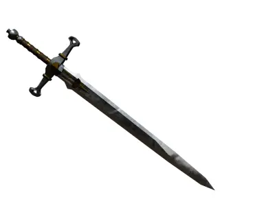 Steel Sword Low-poly 3D model