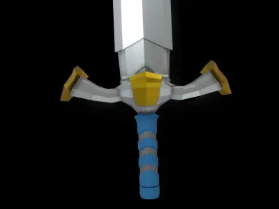 Low Poly Metallic Fantasy Sword Low-poly 3D model