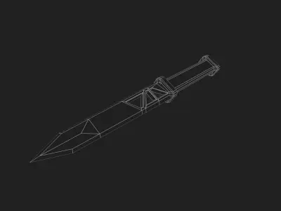 Modern knife Low-poly 3D model