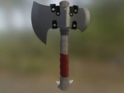 Wooden Axe-low poly Free low-poly 3D model