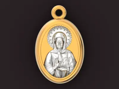 pendant Orthodox Christian Icon St Matrona 1503 3D print model