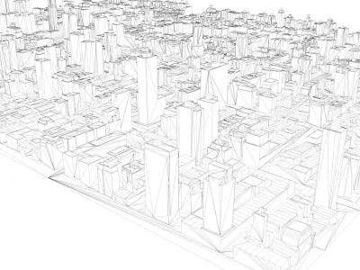 Buildings City building industrial park commercial housing 3D model V10