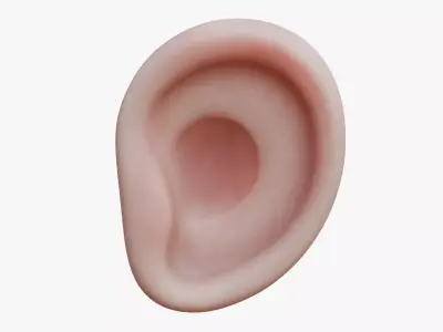 Stylized human ear Low-poly 3D model
