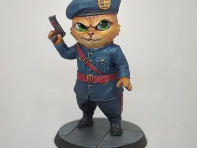 Meowrshal cat miniature 3D print model