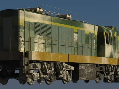 Train Locomotive Snow 3D model