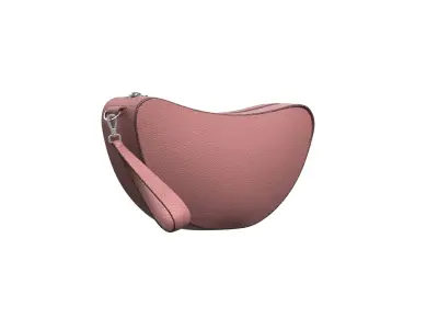 lndian pink Leather Pouch Bag 3D model