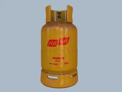 Gas Cylinder Yellow Low-poly 3D model
