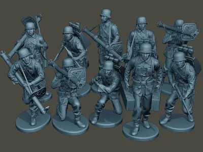 German soldiers ww2 Bundle Pack 1 3D print model