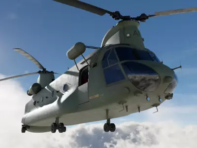 Chinook CH-47 Helicopter Low-poly 3D model
