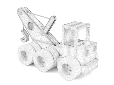 Wooden toy truck 21 3D model