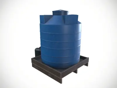 Plastic water tank Low-poly 3D model purchase