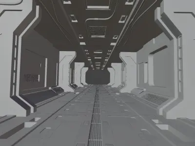 Sci-Fi corridor 3D model