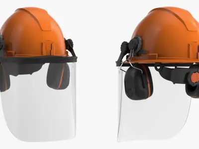  Industrial Safety Helmet with Face Shield Orange 