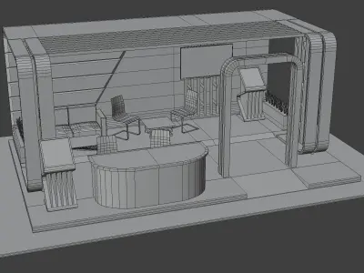 Exhibition Stand for Material Experimentation 3D Model Low-poly 3D model