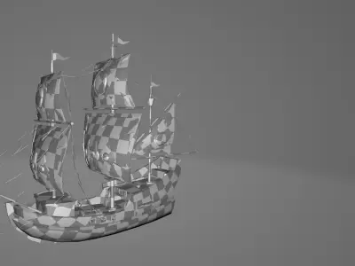 Pirate Ship 7 Low-poly 3D model