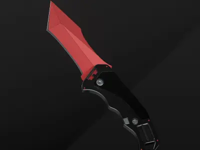 Crimson Edge 3D Knife Model Blender Scene 3D model