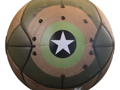 Military Style Camouflage Beach Ball Low-poly 3D model