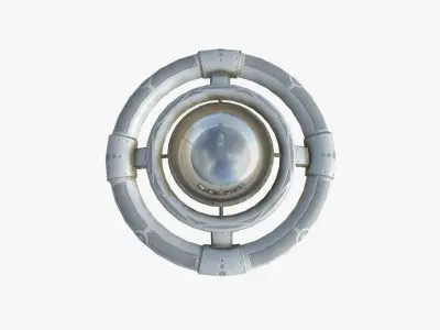 Alien Spaceship UFO E09 Full White - Sci Fi Spacecraft Design Low-poly 3D model