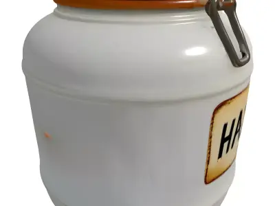 Vintage Industrial HAZANDUS Storage Canister Low-poly 3D model