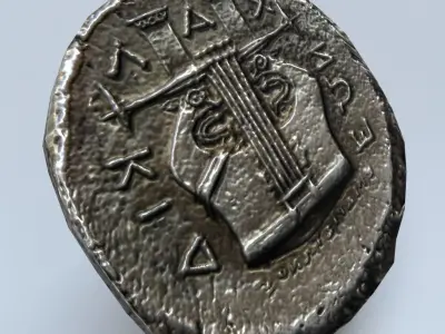 Ancient Greek Coin Game Ready Low-poly 3D model