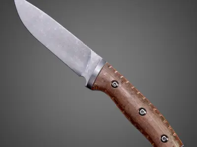 Buck Selkirk Tactical Knife AAA PBR Game Ready Melee Asset Low-poly 3D model