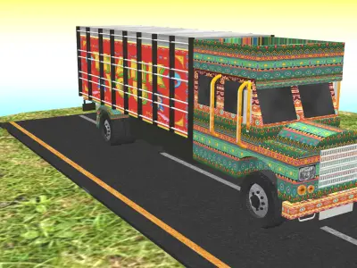 Indian Truck Model 3 Low-poly 3D model